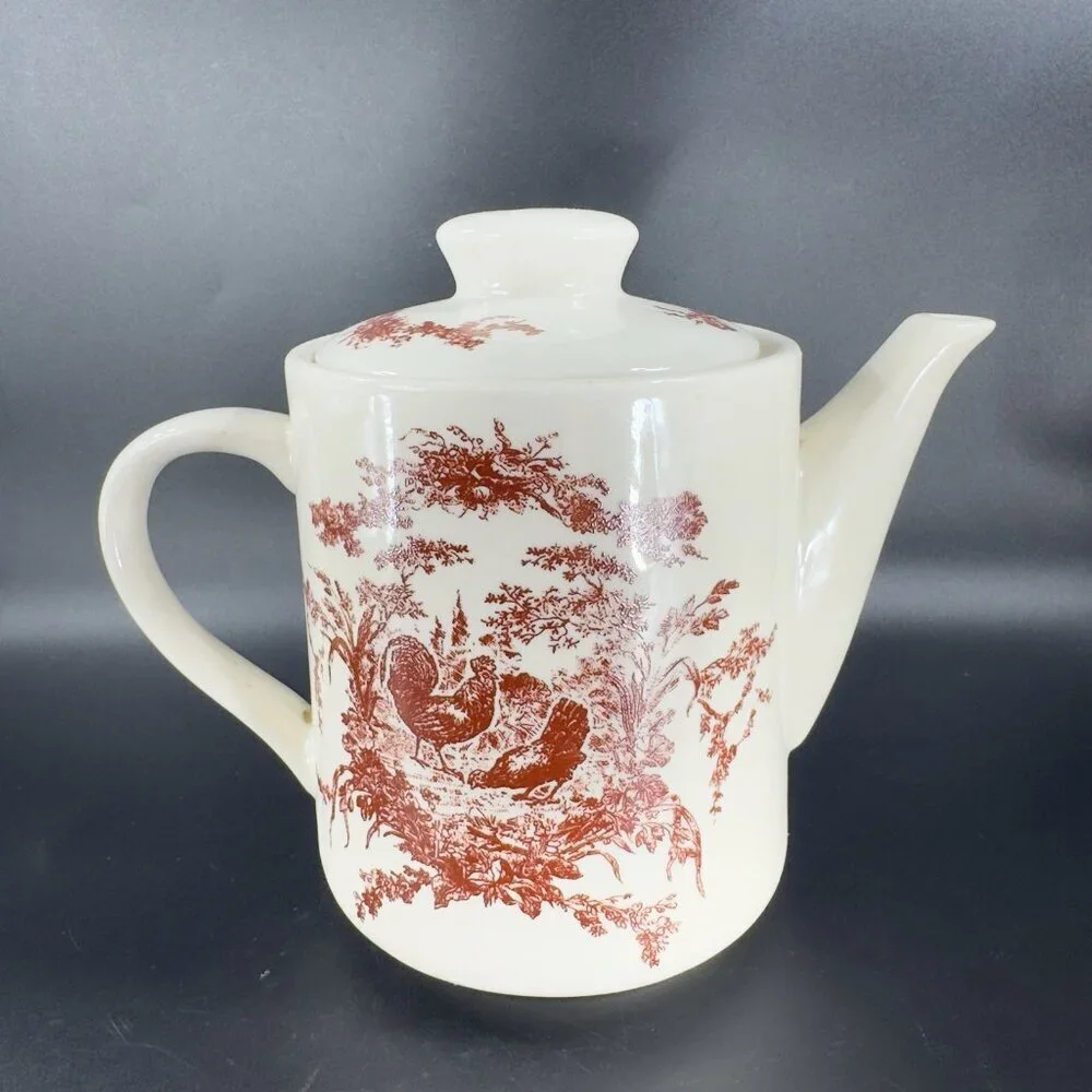 2002 California Pantry Teapot Rooster Chicken‎ Ceramic Carafe Classic Ceramics